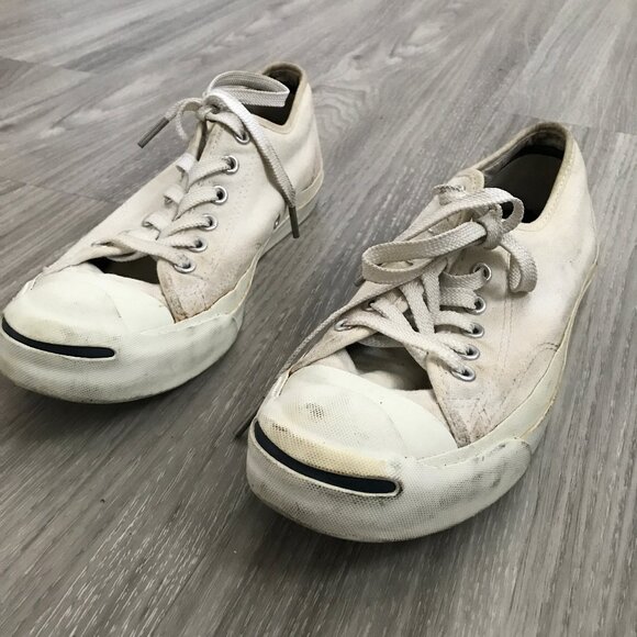 VTG JACK PURCELL CONVERSE ADULT SNEAKERS WHITE CANVAS BOAT SHOES WOMENS 8.5 - Picture 4 of 11